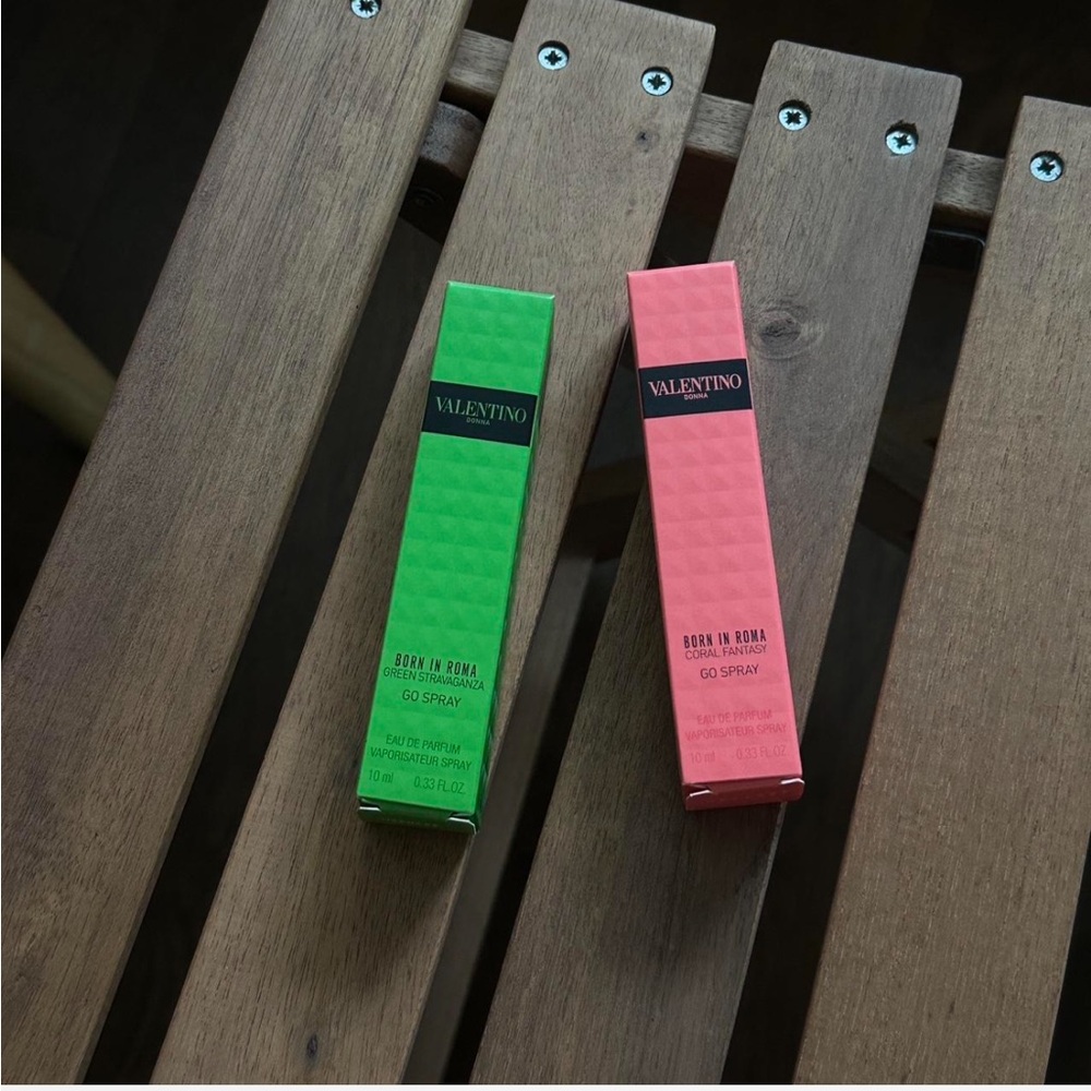 Valentino Green and Pink Travel Go Spray Set